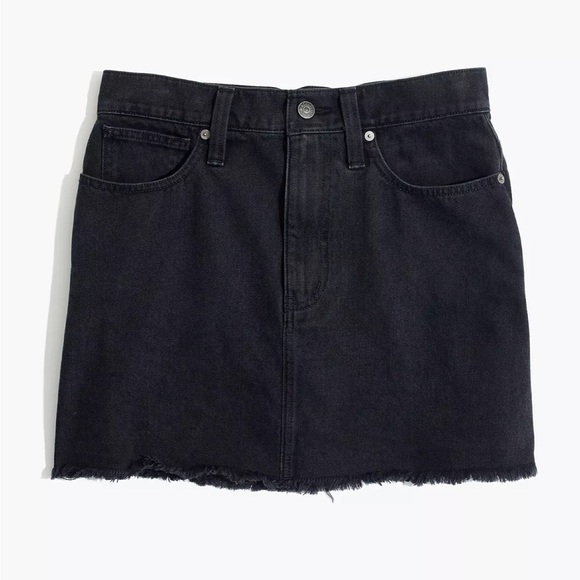 Madewell ‘McCarren Raw-Hem Jean Skirt’ in Washed Black Size 29 Waist - Picture 4 of 14